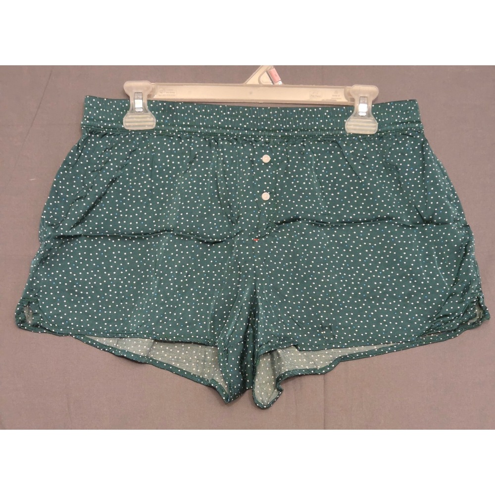Aerie Polka Dot‎ Pajama Lounge Shorts Women's Size Medium Green White